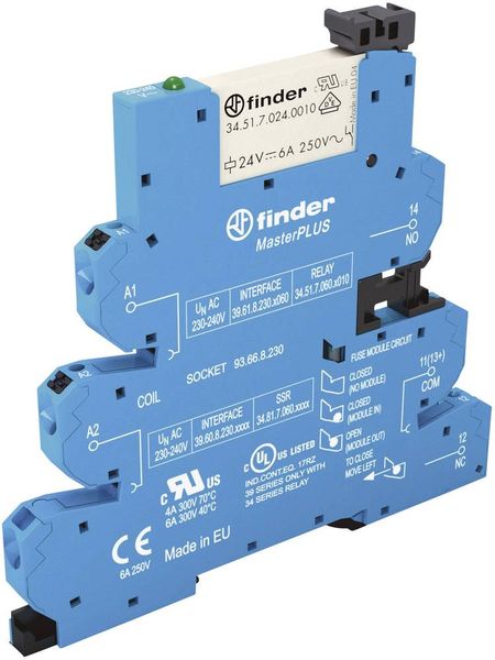 Produktbild: Finder 39.61.3.230.0060 Koppelrelais 230 V/AC 6A 1 Wechsler 1St.