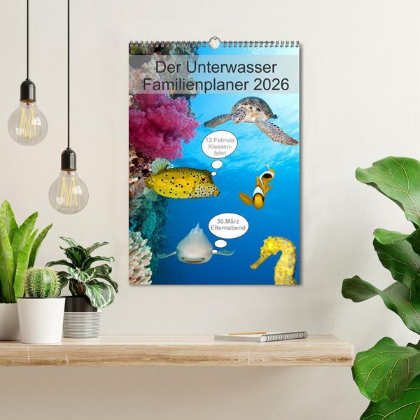 Produktbild: Der Unterwasser Familienplaner 2026 (Wandkalender 2026 DIN A3 hoch), CALVENDO Monatskalender
