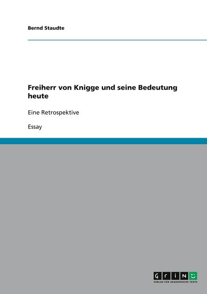 Produktbild: Freiherr von Knigge und seine Bedeutung heute