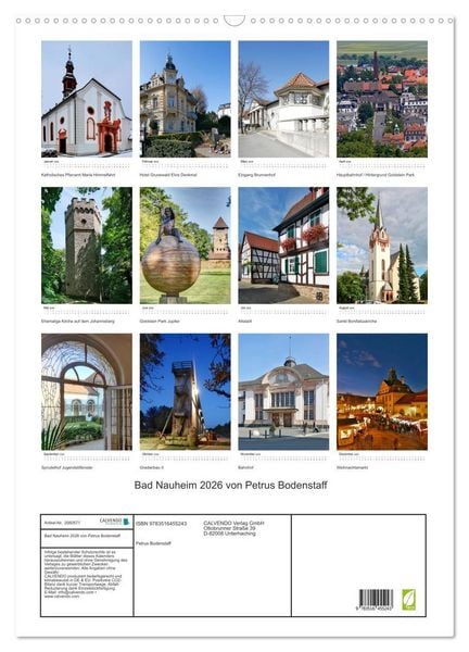 Produktbild: Bad Nauheim 2026 von Petrus Bodenstaff (Wandkalender 2026 DIN A2 hoch), CALVENDO Monatskalender