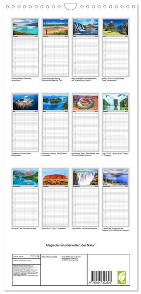 Produktbild: Familienplaner 2027 - Magische Wunderwelten der Natur mit 5 Spalten (Wandkalender, 21 x 45 cm) CALVENDO