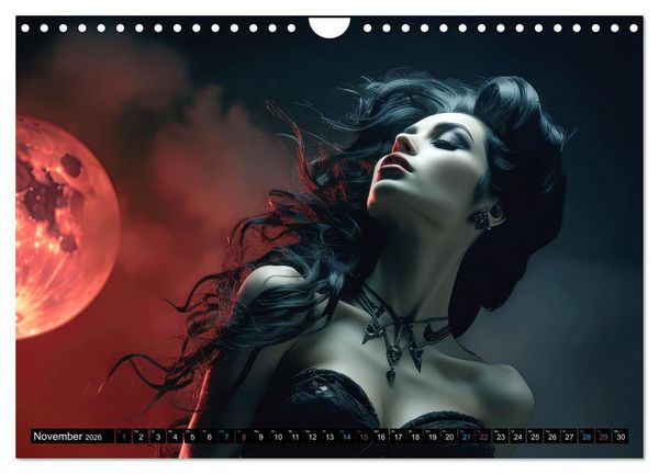 Produktbild: Vampire Nachtkreaturen (Wandkalender 2026 DIN A4 quer), CALVENDO Monatskalender