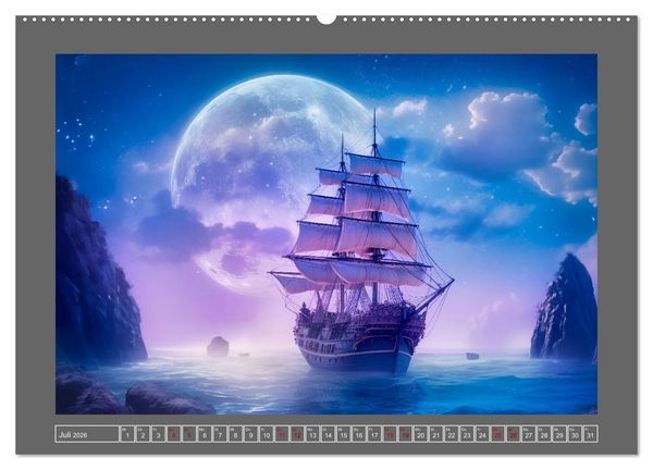 Produktbild: Tr&auml;umereien in Blau (hochwertiger Premium Wandkalender 2026 DIN A2 quer), Kunstdruck in Hochglanz