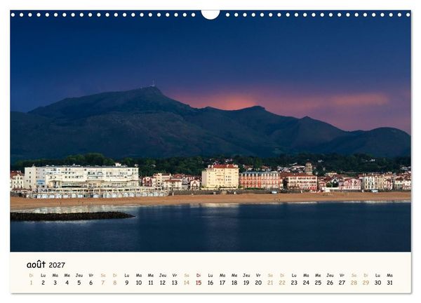 Produktbild: Entre monts et vagues - Une ann&eacute;e au Pays Basque (Calendrier mural 2027 DIN A3 vertical), CALVENDO calendrier mensuel