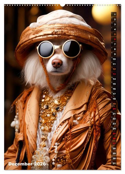 Produktbild: Stylische Hunde (hochwertiger Premium Wandkalender 2026 DIN A2 hoch), Kunstdruck in Hochglanz