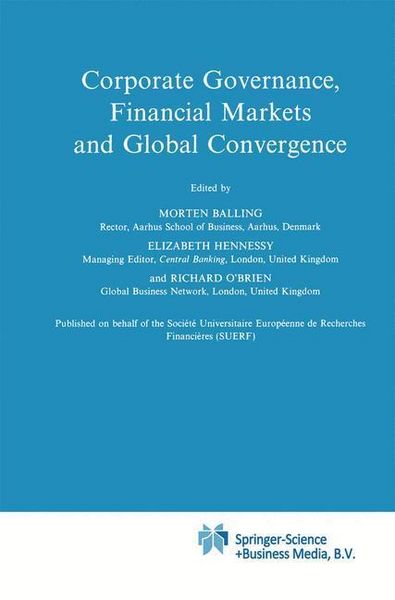 Produktbild: Corporate Governance, Financial Markets and Global Convergence