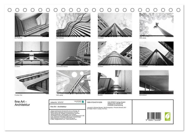 Produktbild: fine Art - Architektur (Tischkalender 2026 DIN A5 quer), CALVENDO Monatskalender