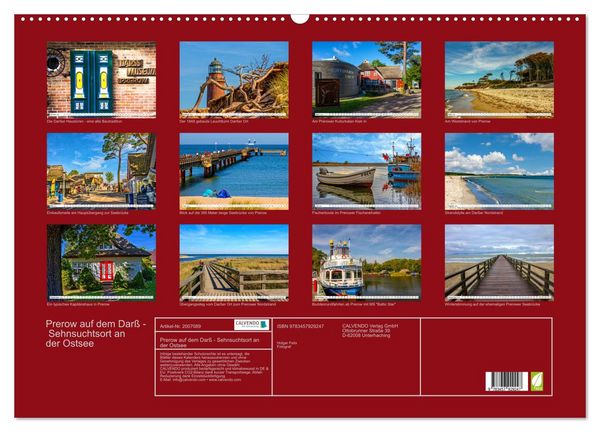 Produktbild: Prerow auf dem Dar&szlig; - Sehnsuchtsort an der Ostsee (Wandkalender 2026 DIN A2 quer), CALVENDO Monatskalender
