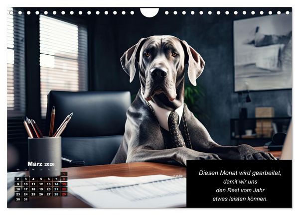Produktbild: Der humoristische Dogge Kalender (Wandkalender 2026 DIN A4 quer), CALVENDO Monatskalender