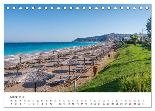 Produktbild: Str&auml;nde der Insel Rhodos (Tischkalender 2027 DIN A5 quer), CALVENDO Monatskalender