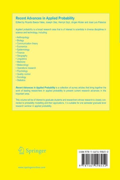 Produktbild: Recent Advances in Applied Probability