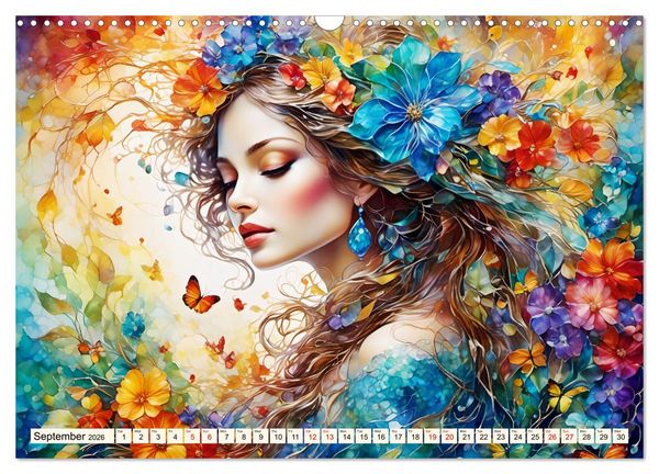 Produktbild: Ladies in a sea of flowers (Wall Calendar 2026 DIN A3 landscape), CALVENDO 12 Month Wall Calendar