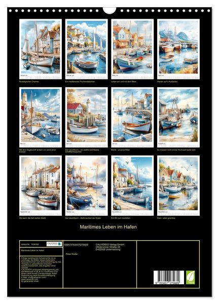 Produktbild: Maritimes Leben im Hafen (Wandkalender 2026 DIN A3 hoch), CALVENDO Monatskalender