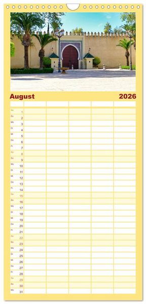 Produktbild: Familienplaner 2026 - Faszinierendes Marokko mit 5 Spalten (Wandkalender, 21 x 45 cm) CALVENDO