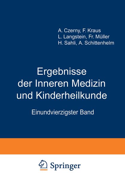 Produktbild: Ergebnisse der inneren Medizin und Kinderheilkunde