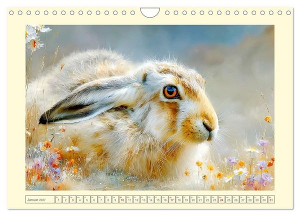 Produktbild: Wildhasen. Meister der Tarnung in offener Feldflur (Wandkalender 2027 DIN A4 quer), CALVENDO Monatskalender
