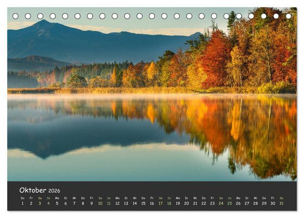 Produktbild: Ammersee bis Walchensee - Traumlandschaften im Voralpenland (Tischkalender 2026 DIN A5 quer), CALVENDO Monatskalender
