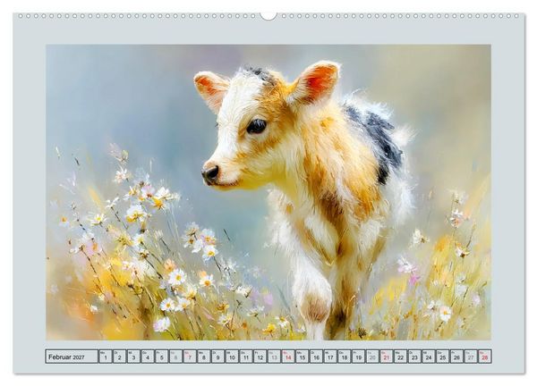 Produktbild: K&uuml;he und K&auml;lber. L&auml;ndliche Idylle (Wandkalender 2027 DIN A2 quer), CALVENDO Monatskalender