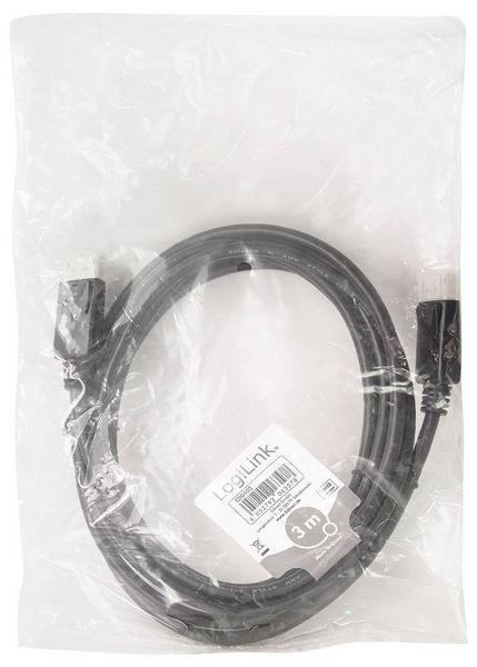Produktbild: LogiLink DisplayPort AV Anschlusskabel [1x DisplayPort - 1x DisplayPort] 3m Schwarz