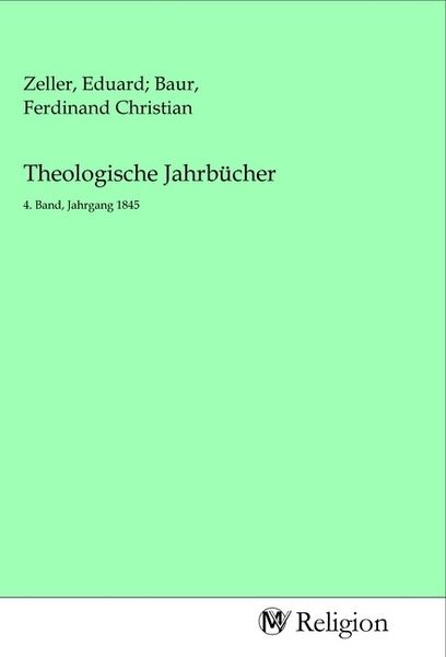 Theologische Jahrbücher, Taschenbuch von , MV-Religion, 9783968812915