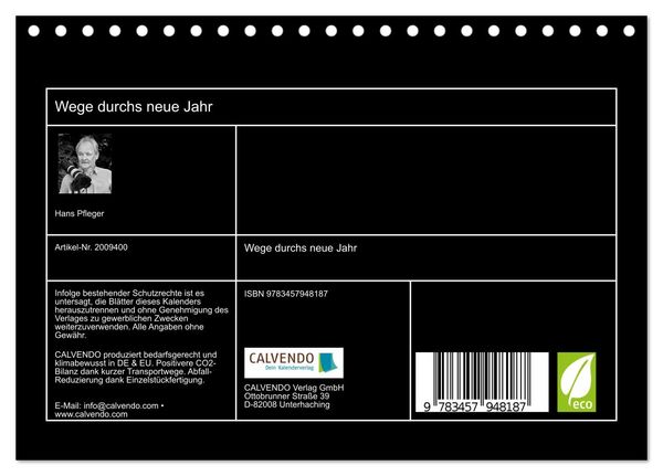 Produktbild: Wege durchs neue Jahr (Tischkalender 2026 DIN A5 quer), CALVENDO Monatskalender