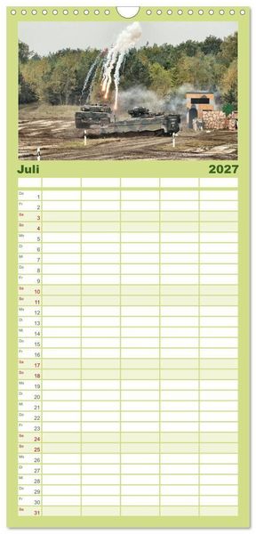 Produktbild: Familienplaner 2027 - Panzerstahl auf der Heide &ndash; Das Heer legt wieder los mit 5 Spalten (Wandkalender, 21 x 45 cm) CALVENDO