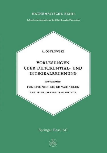 Produktbild: Vorlesungen &uuml;ber Differential- und Integralrechnung