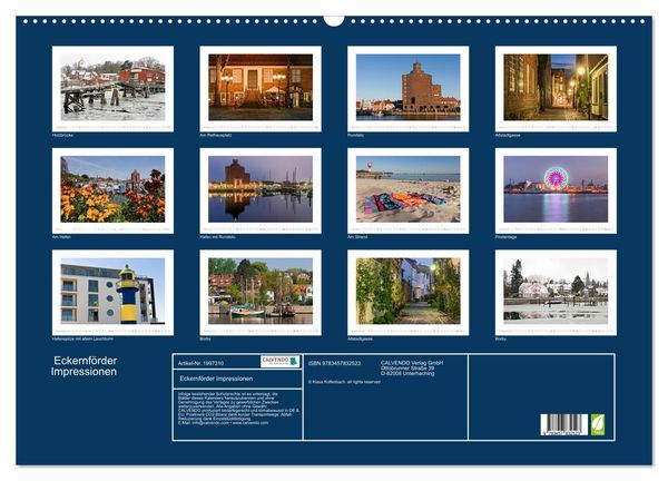 Produktbild: Eckernf&ouml;rder Impressionen (Wandkalender 2026 DIN A2 quer), CALVENDO Monatskalender