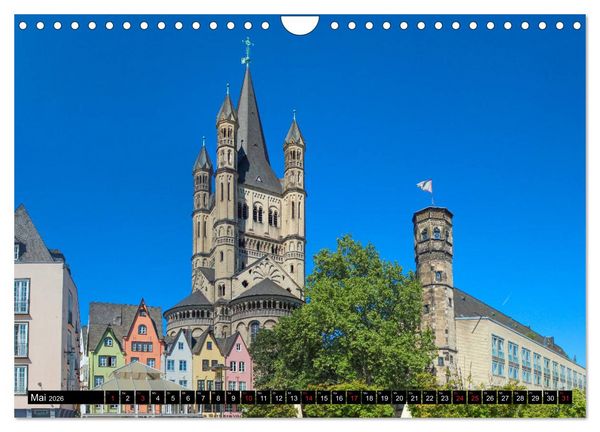 Produktbild: Kirchen in K&ouml;ln - Heilige St&auml;tten und imposante Bauten (Wandkalender 2026 DIN A4 quer), CALVENDO Monatskalender