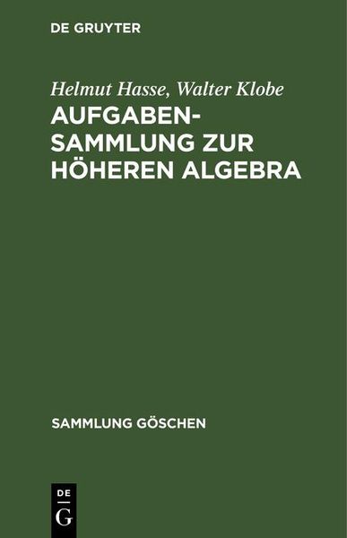 Produktbild: Aufgabensammlung zur h&ouml;heren Algebra
