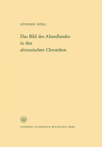 Produktbild: Das Bild des Abendlandes in den altrussischen Chroniken