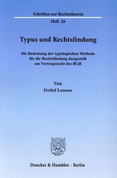 Produktbild: Typus und Rechtsfindung.