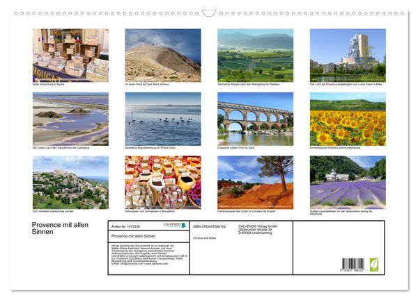 Produktbild: Provence mit allen Sinnen (Wandkalender 2026 DIN A2 quer), CALVENDO Monatskalender