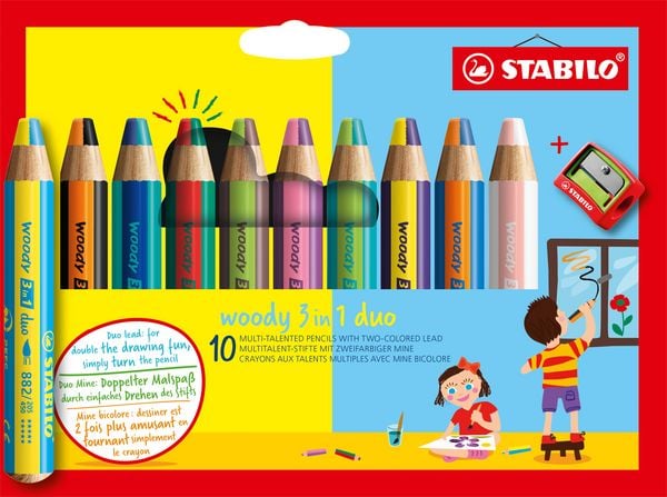 Produktbild: STABILO Aquarellbuntstift woody 3 in 1 duo