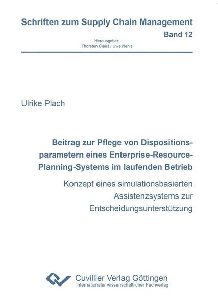 Produktbild: Beitrag zur Pflege von Dispositionsparametern eines Enterprise-Resource-Planning-Systems im laufenden Betrieb