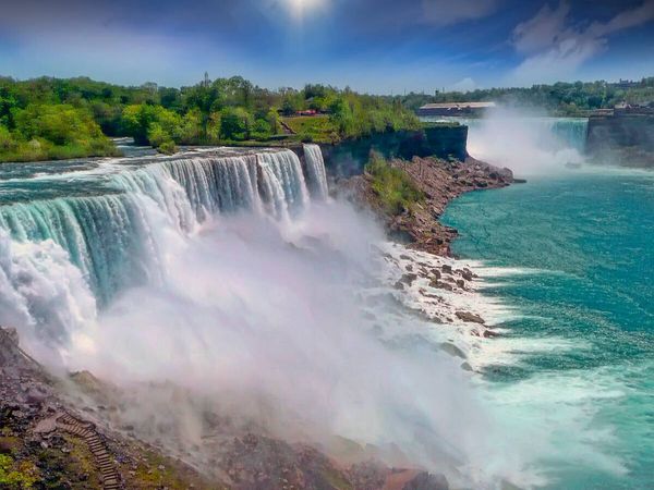 Produktbild: CALVENDO Puzzle Niagaraf&auml;lle - American Falls und Horseshoe Fall | 1000 Teile Lege-Gr&ouml;&szlig;e 64x48cm Foto-Puzzle f&uuml;r gl&uuml;ckliche Stunden