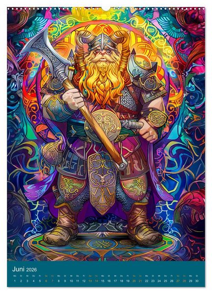 Produktbild: Wikinger Action - Comic-Helden inspiriert von den Nordm&auml;nnern (Wandkalender 2026 DIN A2 hoch), CALVENDO Monatskalender
