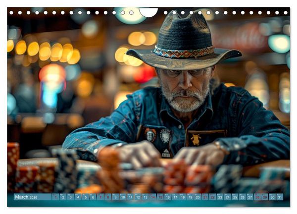 Produktbild: Texas Hold'em Poker Faces (Wall Calendar 2026 DIN A4 landscape), CALVENDO 12 Month Wall Calendar