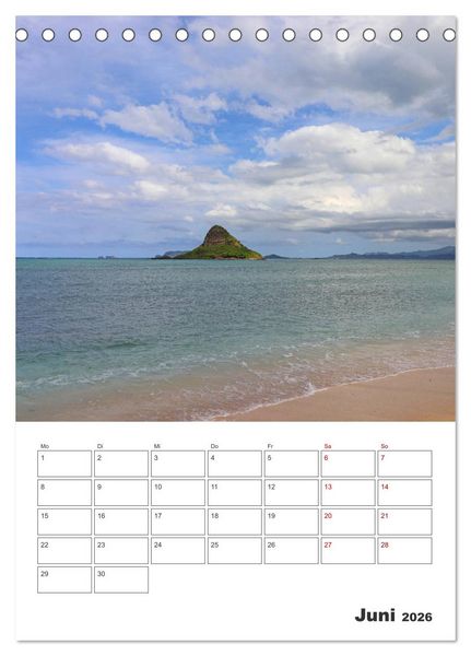 Produktbild: Hawaii - Reiseplaner (Tischkalender 2026 DIN A5 hoch), CALVENDO Monatskalender
