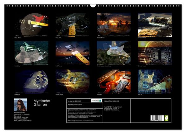 Produktbild: Mystische Gitarren (Wandkalender 2026 DIN A2 quer), CALVENDO Monatskalender