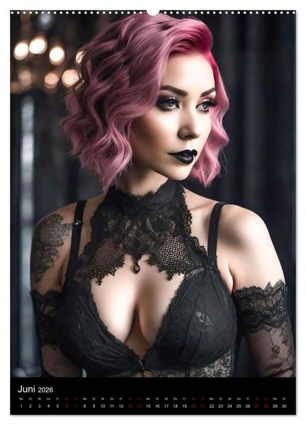 Produktbild: Wundersch&ouml;ne Gothic Divas (hochwertiger Premium Wandkalender 2026 DIN A2 hoch), Kunstdruck in Hochglanz