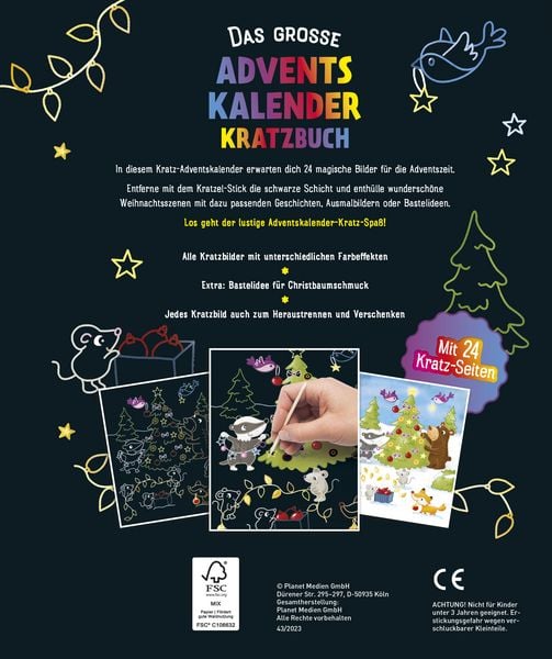 Produktbild: Das gro&szlig;e Adventskalender Kritzel-Kratzel Buch