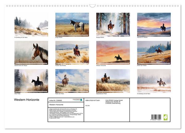 Produktbild: Western Horizonte (Wandkalender 2027 DIN A2 quer), CALVENDO Monatskalender