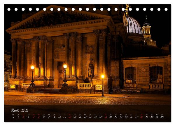 Produktbild: Nachts in Dresden (Tischkalender 2026 DIN A5 quer), CALVENDO Monatskalender