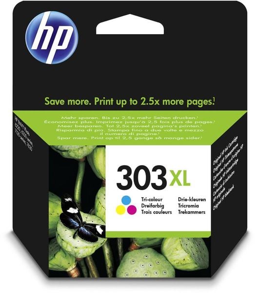 HP Druckerpatrone 303XL Original Cyan, Magenta, Gelb T6N03AE Tinte