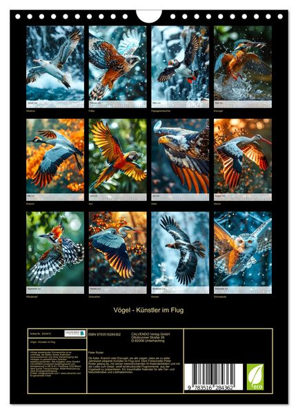 Produktbild: V&ouml;gel - K&uuml;nstler im Flug (Wandkalender 2026 DIN A4 hoch), CALVENDO Monatskalender