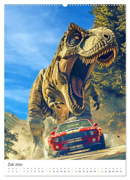 Produktbild: Tyrannosaurus Rex - Kleine Arme, gro&szlig;e Abenteuer (Wandkalender 2026 DIN A2 hoch), CALVENDO Monatskalender