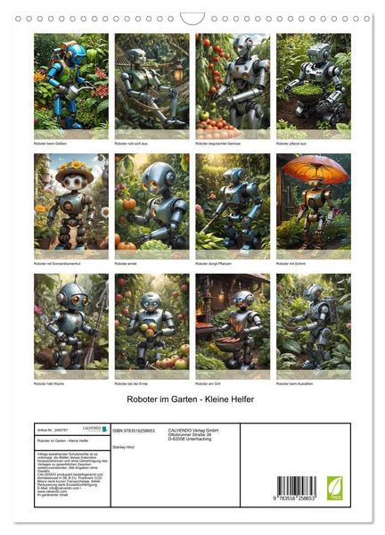 Produktbild: Roboter im Garten - Kleine Helfer (Wandkalender 2026 DIN A3 hoch), CALVENDO Monatskalender