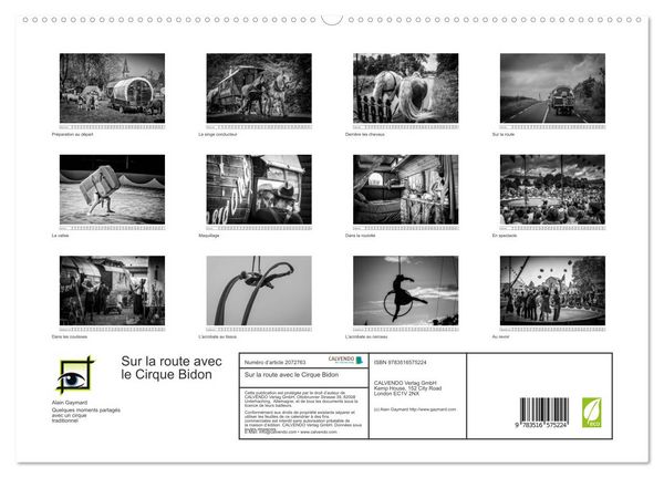 Produktbild: Sur la route avec le Cirque Bidon (Calendrier mural 2026 DIN A2 vertical) calendrier de bureau