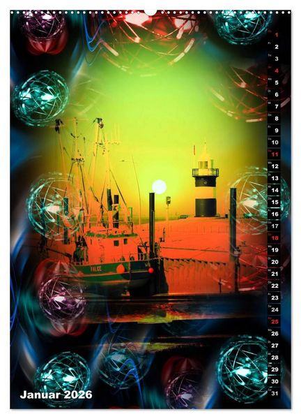 Produktbild: Leuchtt&uuml;rme Kalender der besonderen Art (Wandkalender 2026 DIN A2 hoch), CALVENDO Monatskalender